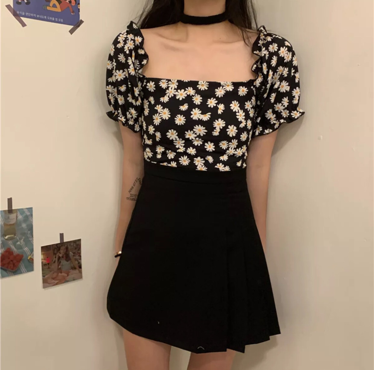 [HCM]ÁO KIỂU NỮ HOA CÚC HỌA MI PHỐI TAY PHỒNG- HOTREND 2020-( CÓ BIGSIZE 40-68KG)