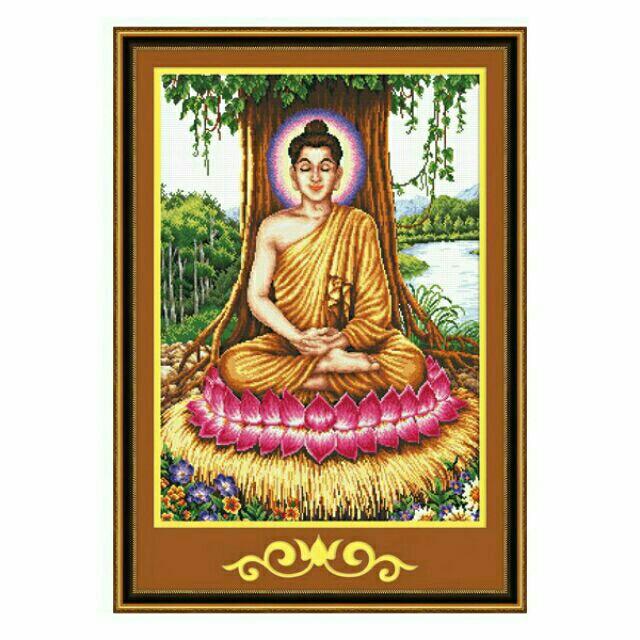 tranh thêu kín PHẬT THÍCH CA MÂU NI kích thước :80×60cm