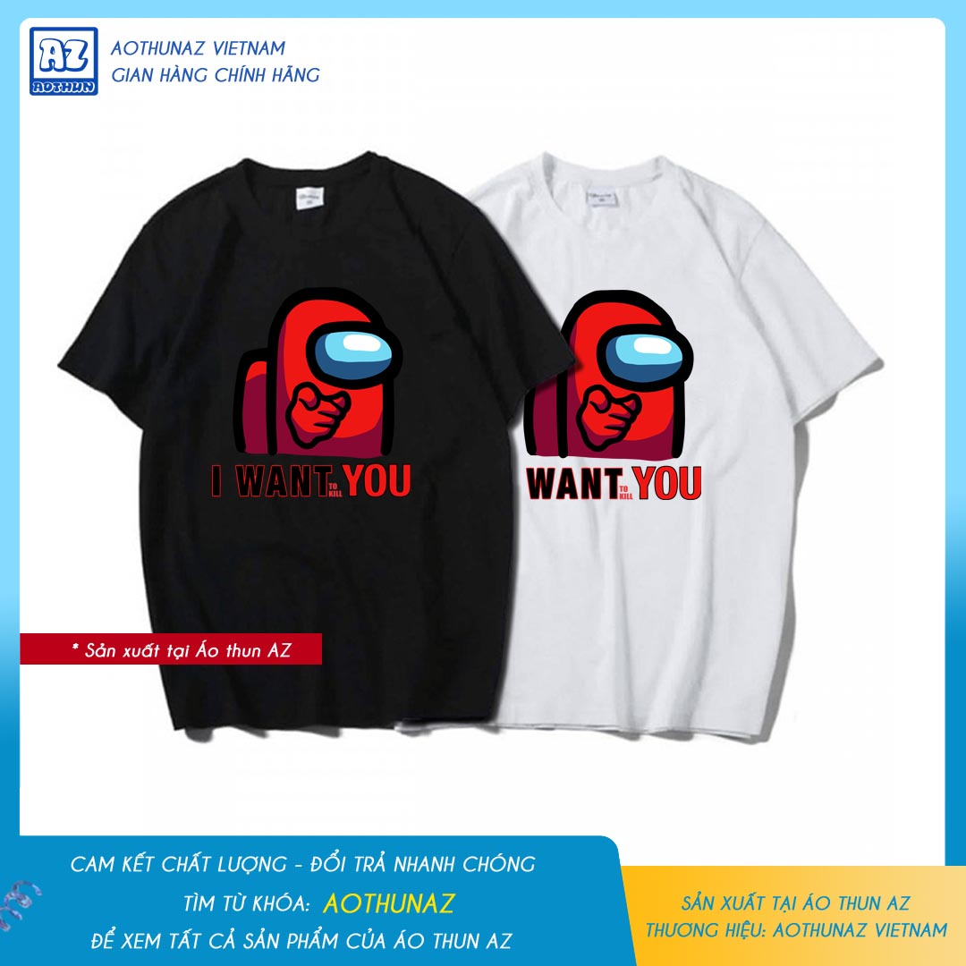 AOTHUNAZ - Áo thun game Among US màu đen và trắng độc đáo M2756