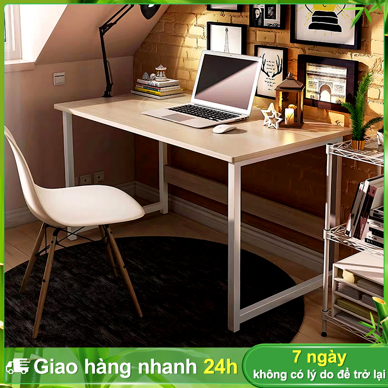 BOHO  Bàn Làm Việc Đa Năng Tính Hiện Đại Đơn Tại Nhà Bàn Làm Bàn Học Sinh Viên Chân Sắt Mặt Gỗ Giá Rẻ(Giao hàng trong vòng 12 giờ)