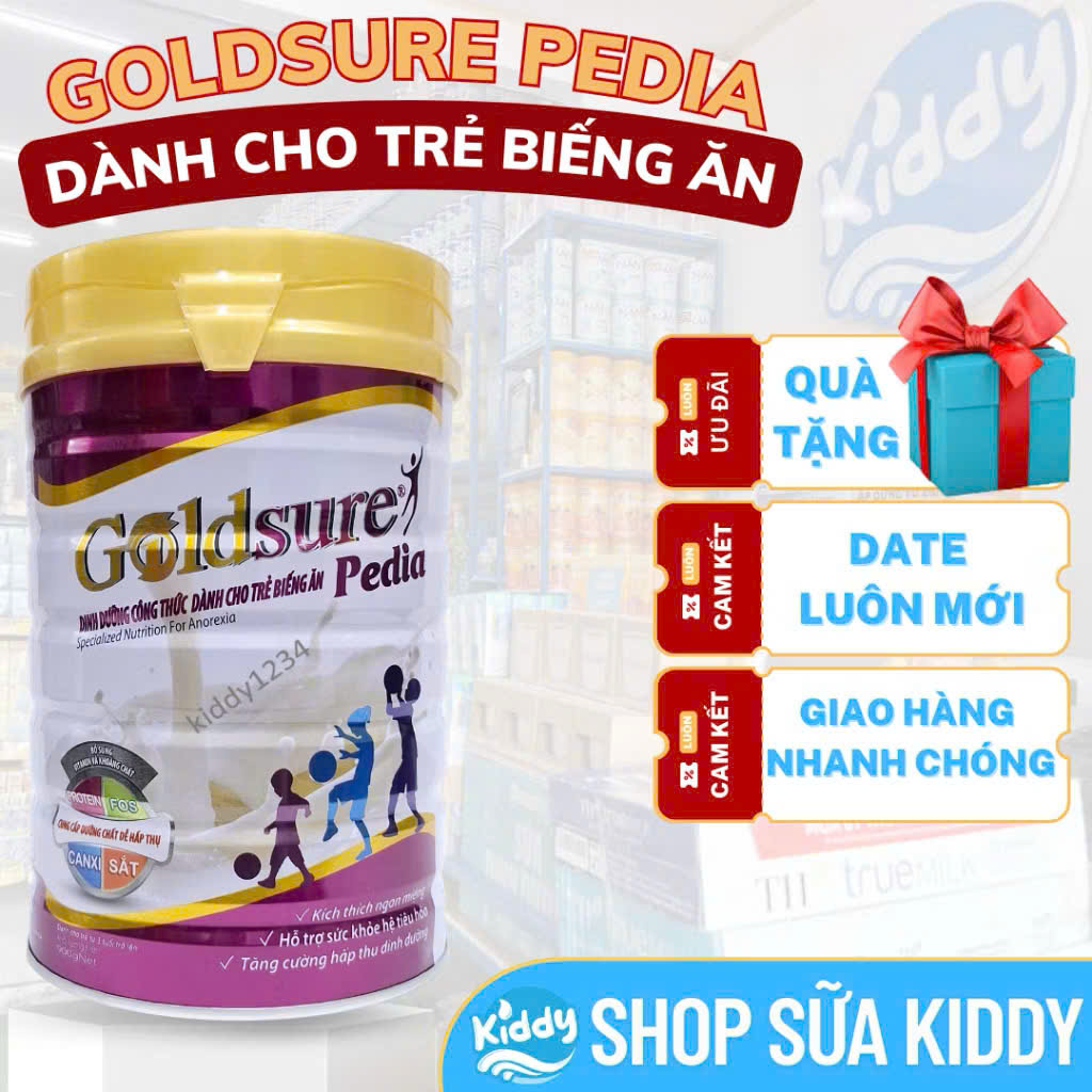 Sữa bột Goldsure Pedia lon 900g dành cho trẻ biếng ăn từ 3 tuổi trở lên (date luôn mới)