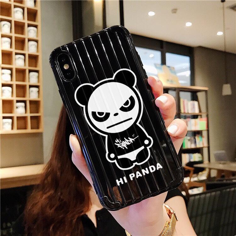 Ôp lưng hi panda đen chất sọc dày đẹp - ốp iphone