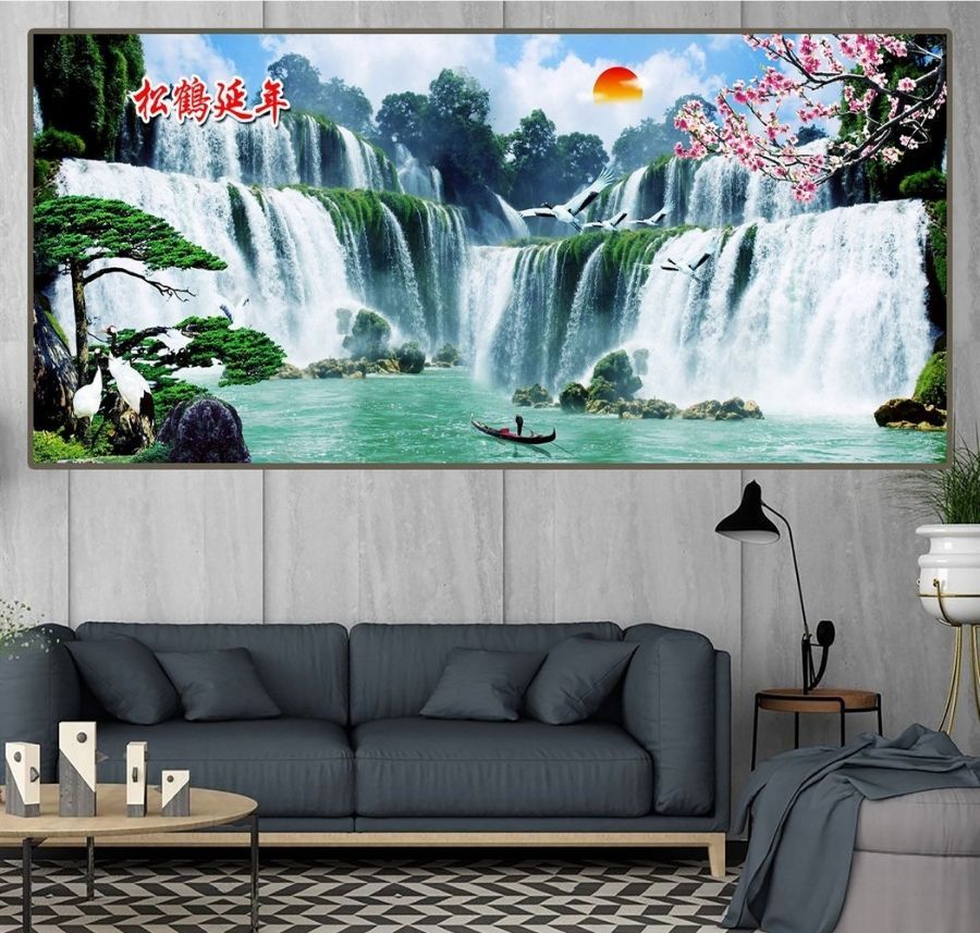 Tranh Laminate Tráng Gương - Tranh Treo Tường Sơn Thuỷ Hữu Tình 02