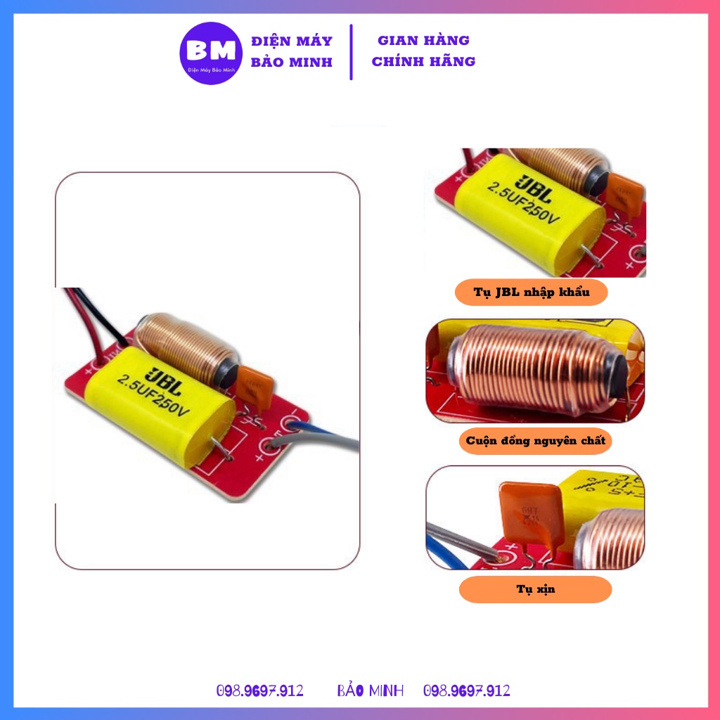 Phân tần loa treble JBL nhập khẩu cao cấp - Phân tần treble - Mạch phân tần loa treble cho âm treble bay bổng tơi nhuyễn