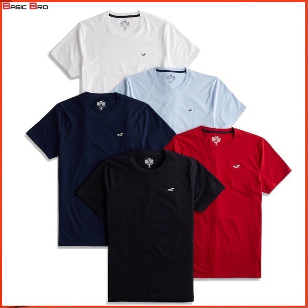 Áo thun nam FREESHIP Áo phông Hollister ngắn tay cổ tròn 100% cotton xuất xịn - BASIC BRO