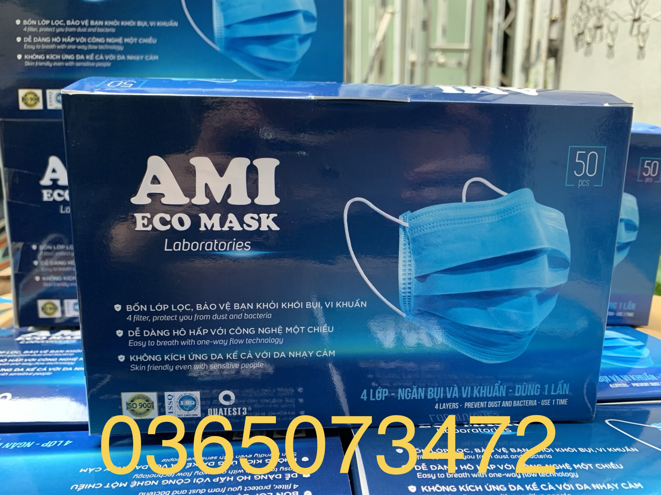 Hộp 50 khẩu trang y tế ami cao cấp
