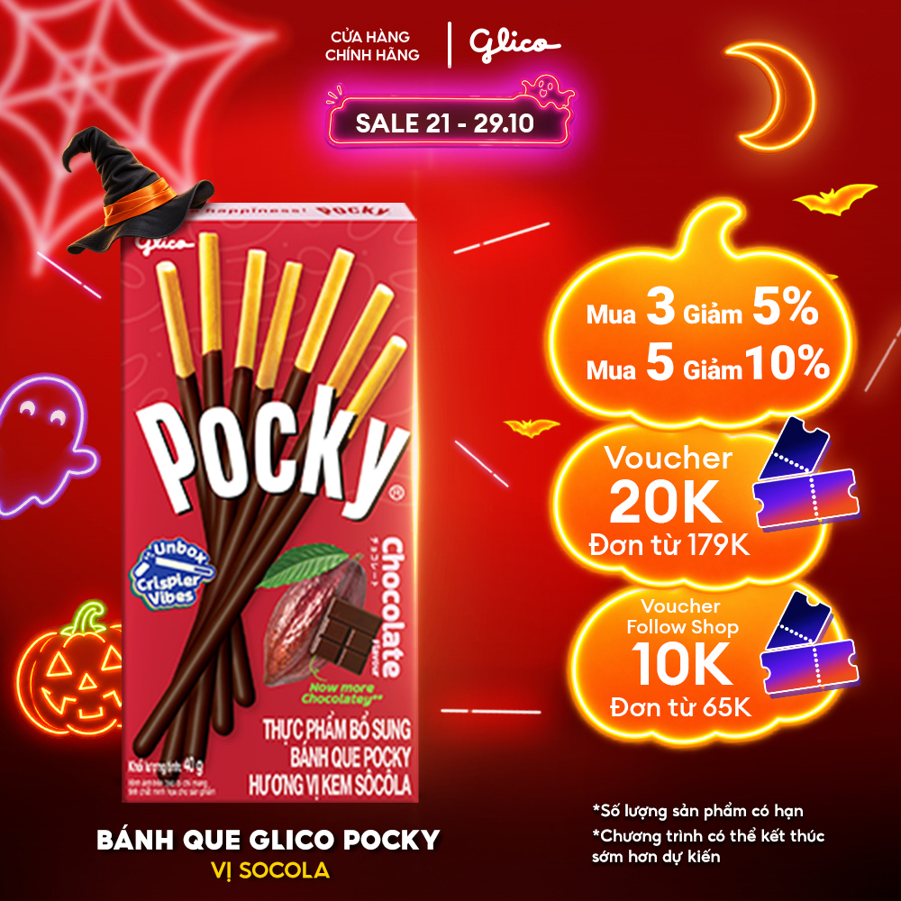 Hộp Lẻ - Bánh Que Phủ Kem Socola Glico Pocky Chocolate Flavour 40G