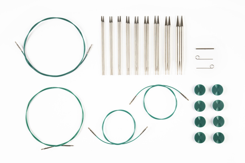 Bộ kim đan vòng Knitpicks Nickel Options Interchangeable Circular Set