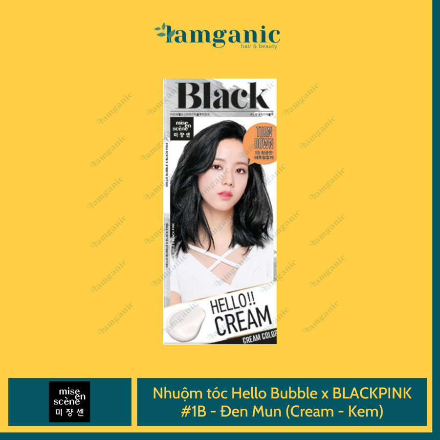 [Chính Hãng Mise En Scene] Thuốc Nhuộm Tóc Dạng Bọt Hello Bubble Foam BlackPink - Màu Đen Mun (Cream)