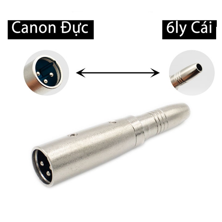 Jack Chuyển Đổi Canon Đực Ra 6 Ly Cái giá 1 chiếc JC- | đầu chuyển 6ly canon, rack chuyển 6 ly canon, đầu nối jack 6 ly sang canon.