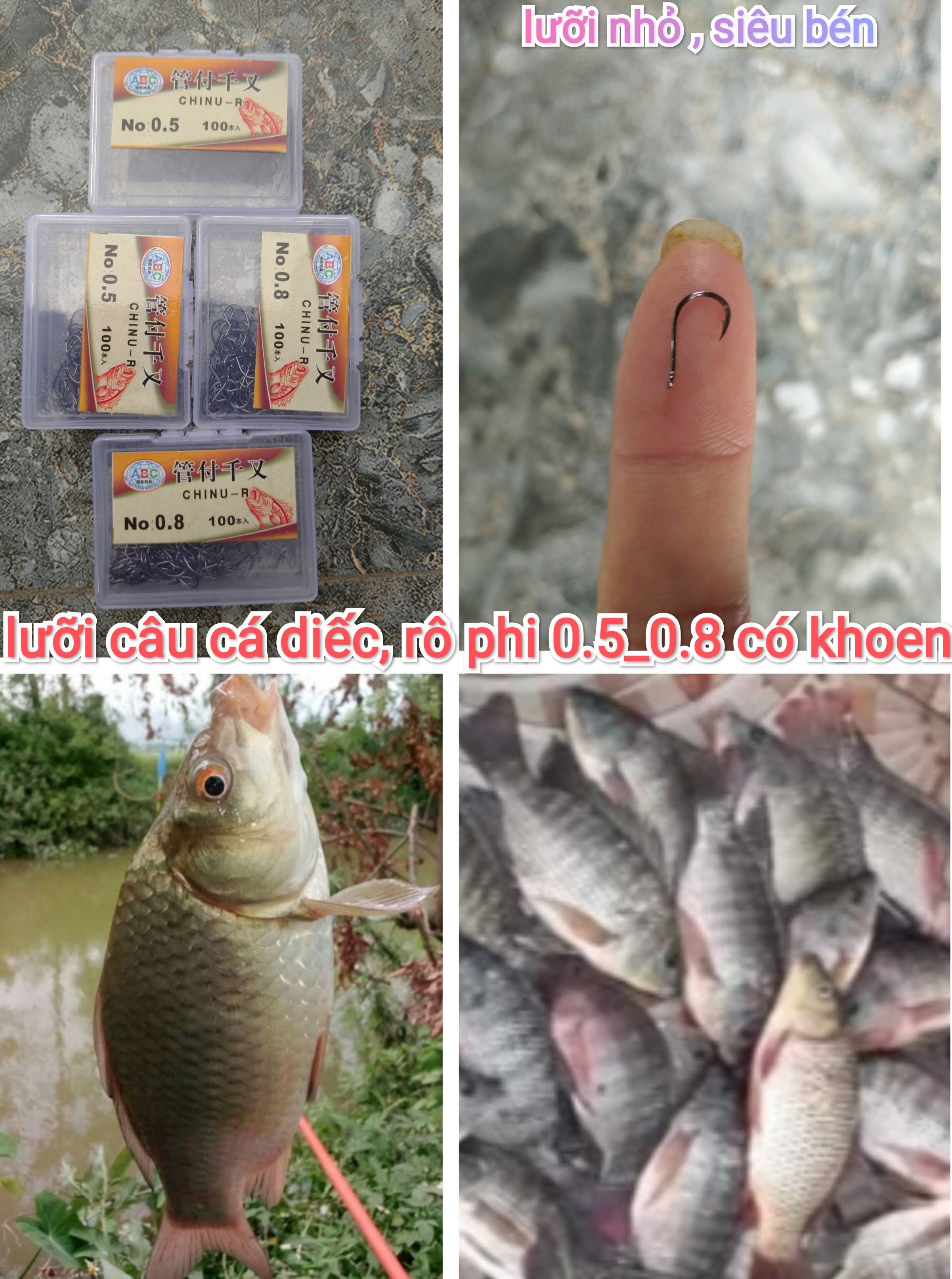 Lưỡi câu chinu có khoen 0.5 _0.8_1.0 siêu bén . chuyên dùng câu diếc , rô phi tự nhiên