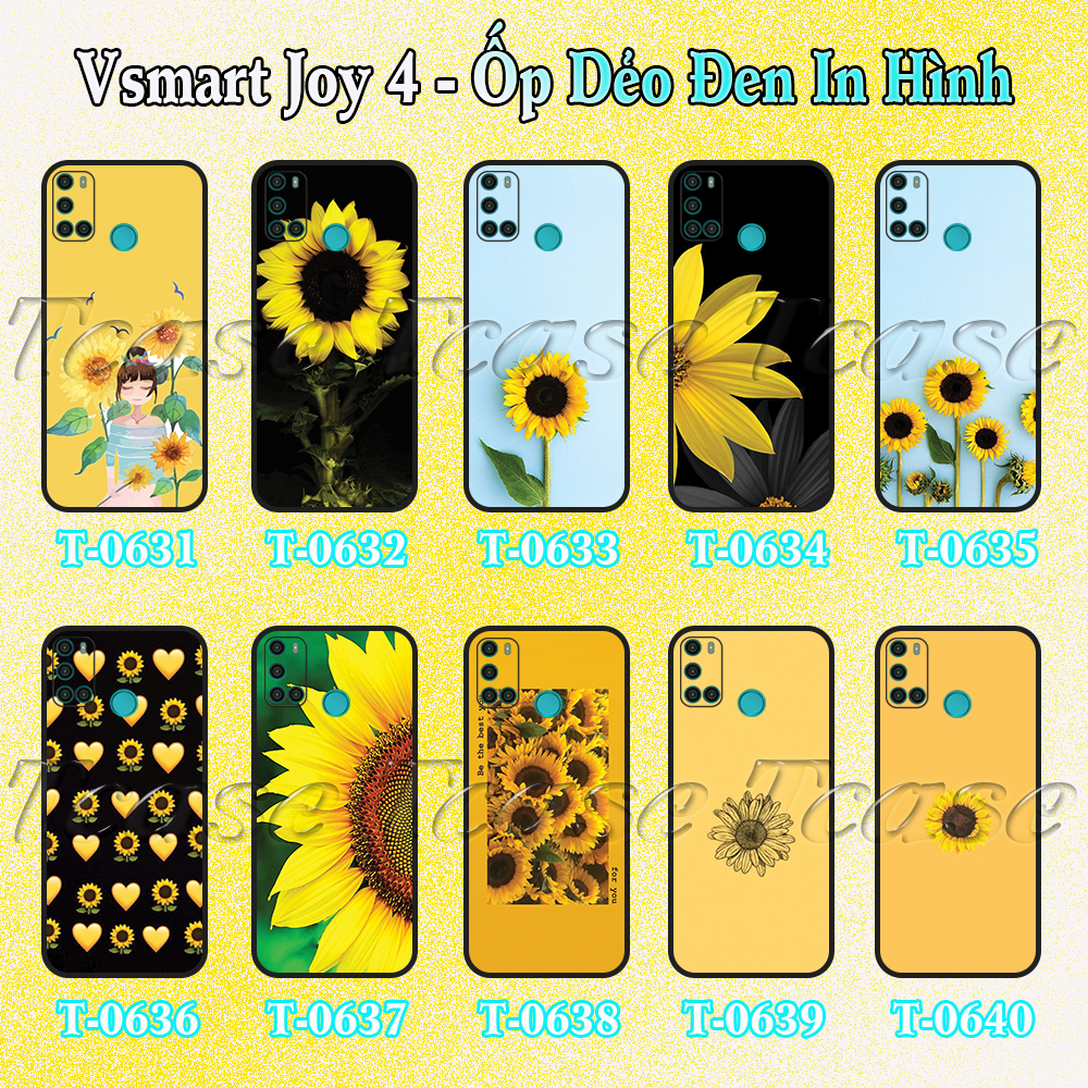 Ốp lưng Vsmart Joy 4 - Ốp dẻo đen in hình Hoa Hướng Dương hy vọng