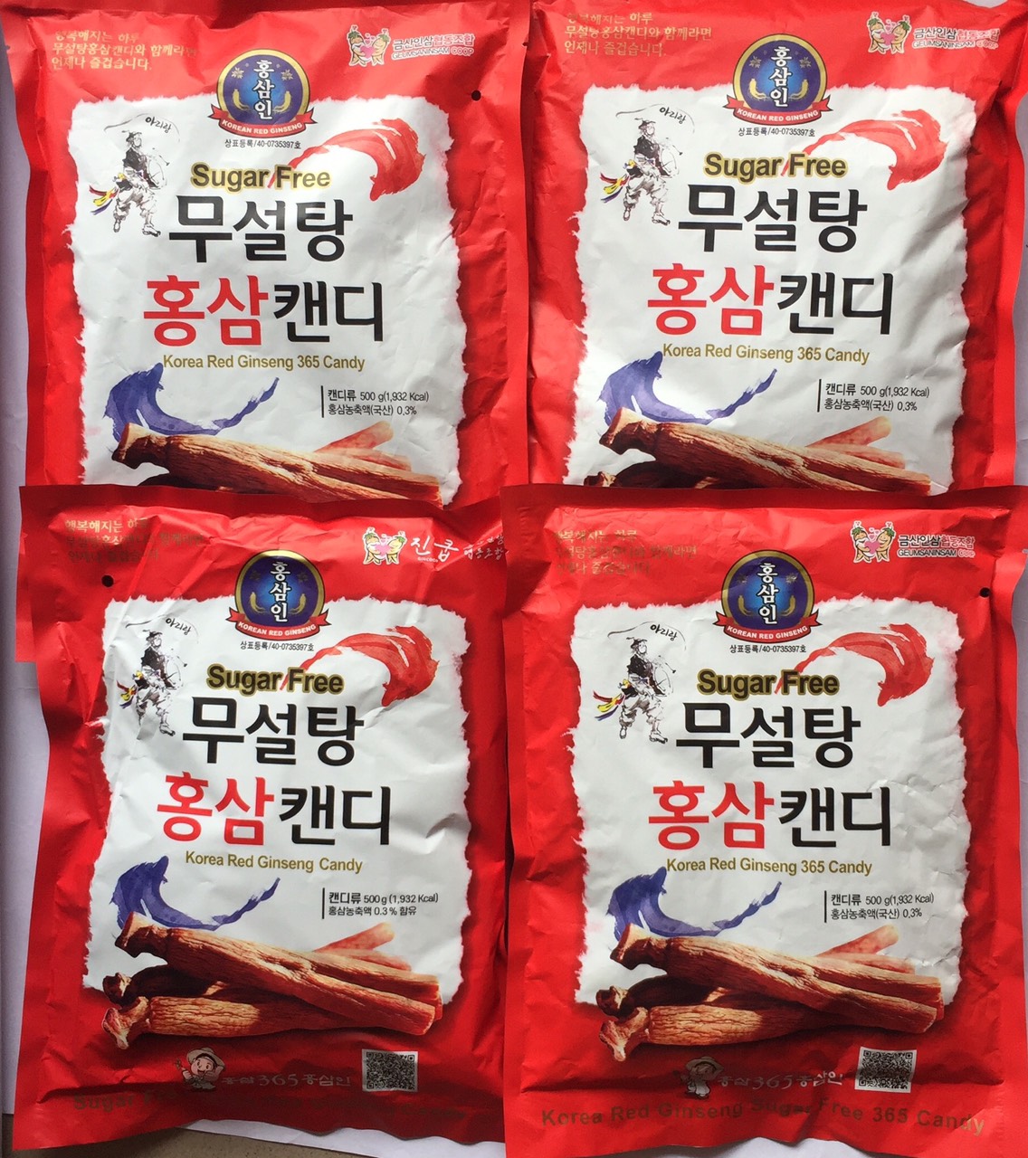 Kẹo Hồng Sâm Không Đường Hàn Quốc 500g Red ginseng 365