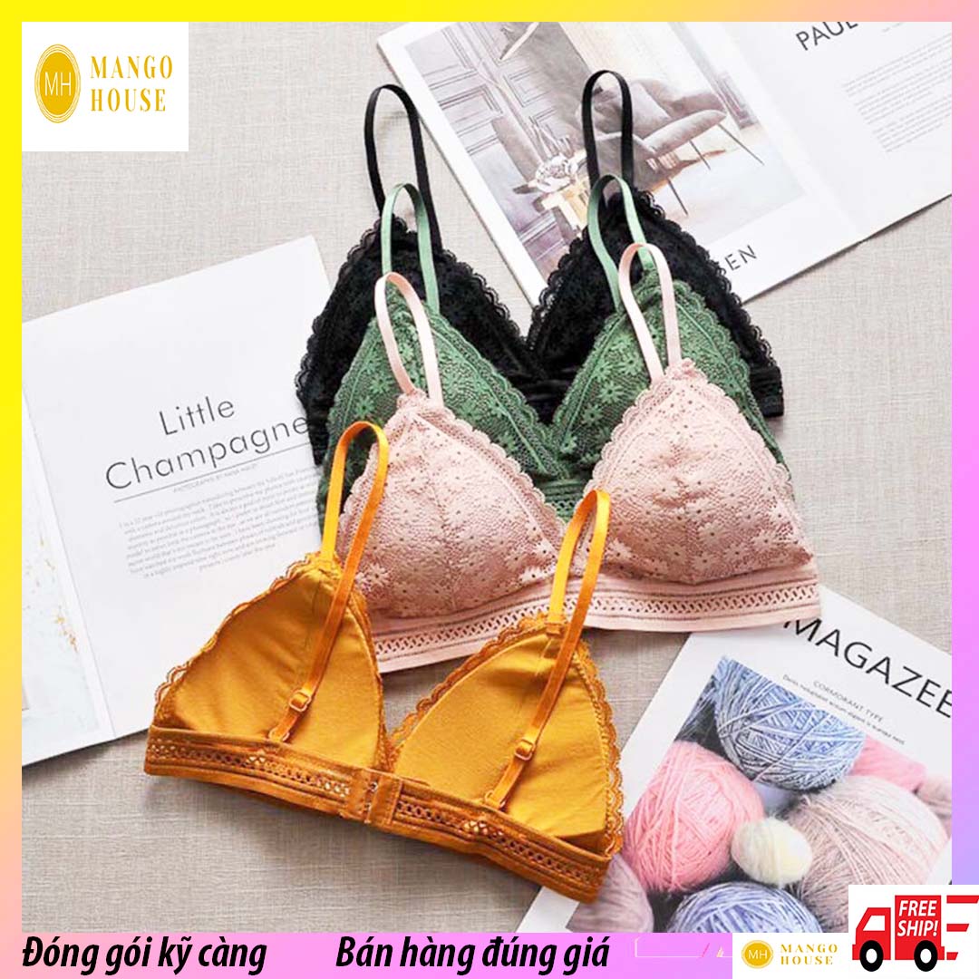 Áo lót bra ren- Thông hơi, thoáng mát, siêu sexy, ren mềm mại, ôm ngực, thời trang, dễ phối đồ- Mango house shop- Tặng kèm 01 gói mặt nạ dưỡng da- Áo lót ren nữ, áo bralette, áo lót ren ngàn hoa, áo lót ren không gọng, áo lót thời trang