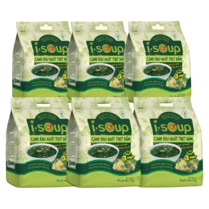 COMBO 6 TÚI CANH RAU NGÓT NẤU THỊT ISOUP, SẤY THĂNG HOA, khách chọn phân loại