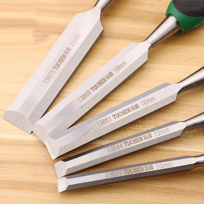 Hot-selling household goods Bộ 5 chiếc Đục gỗ bằng tay Dụng cụ đục gỗ cho thợ mộc bằng thép carbon - Chính hãng Tuosen