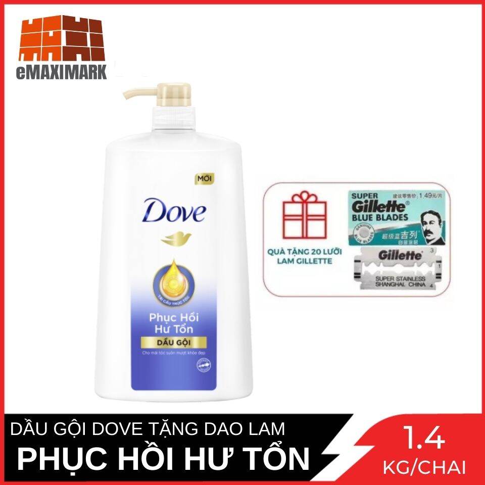 [HCM Ship 2H] Dầu Gội Dove Phục Hồi Hư Tổn Chai 1.4KG