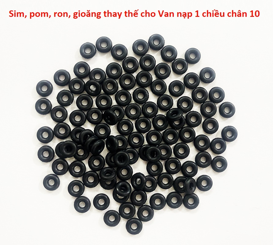 Bộ 2 cái Gioăng cao su màu ĐEN. Ron Pom Doăng Rong Doan thay thế cho phụ kiện Van nạp 1 chiều chân 10 pkb, Roan, phon, Sim1, Doang, van nạp một chiều chân 10mm