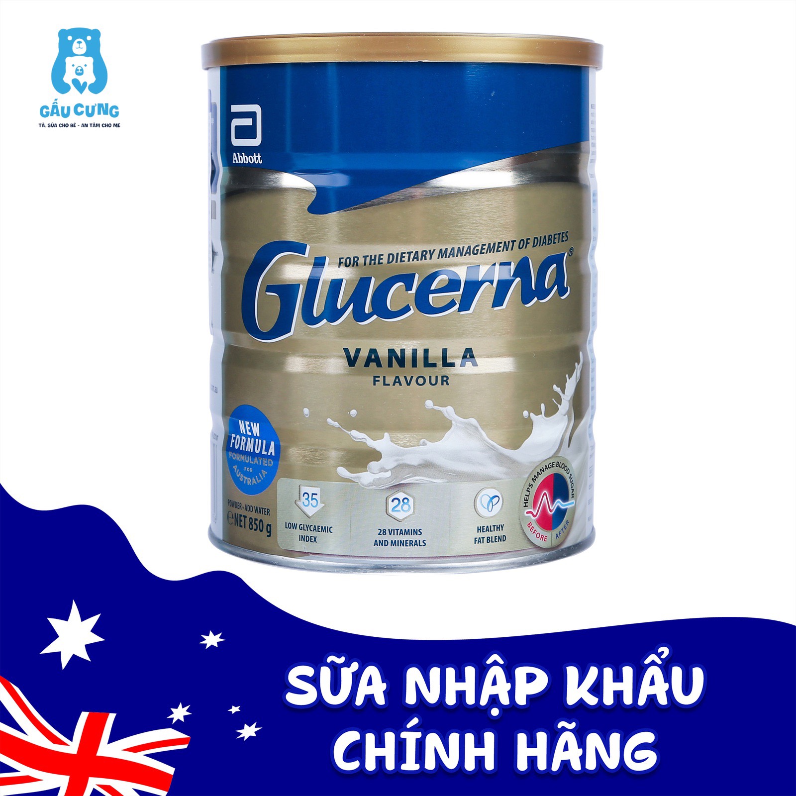 Sữa Glucerna Của Úc dành cho người tiểu đường 850g
