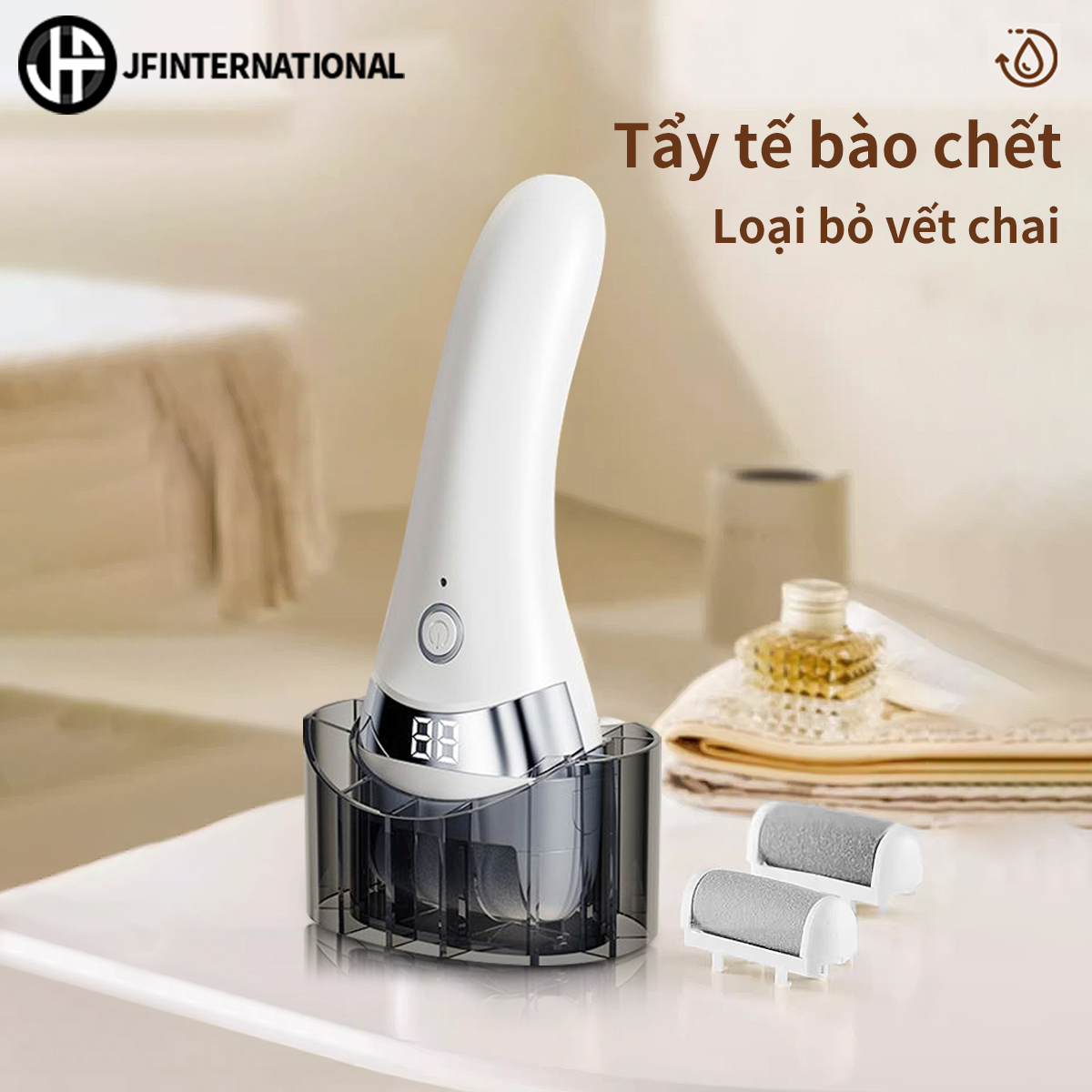 Máy Chà Gót Chân Kèm Kem Dưỡng Loại Bỏ Vết Chai Chân, Tẩy Da Chết Hiệu Quả Tại Nhà, Dùng Được Cho Cả Da Dày