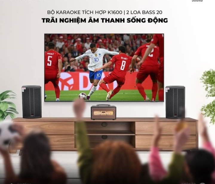 Ampli K1600 Kèm 2 Miro UHF SP 3 trong 1 Bluetooth 5.0, AUX, USB, Bộ Xử Lý DSP Echo, Delay, Rever