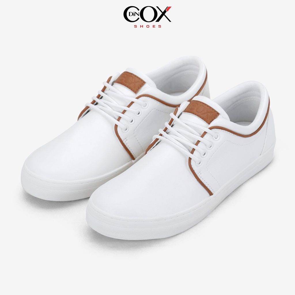 Giày sneaker da nam dincox c03 khí chất lịch thiệp white
