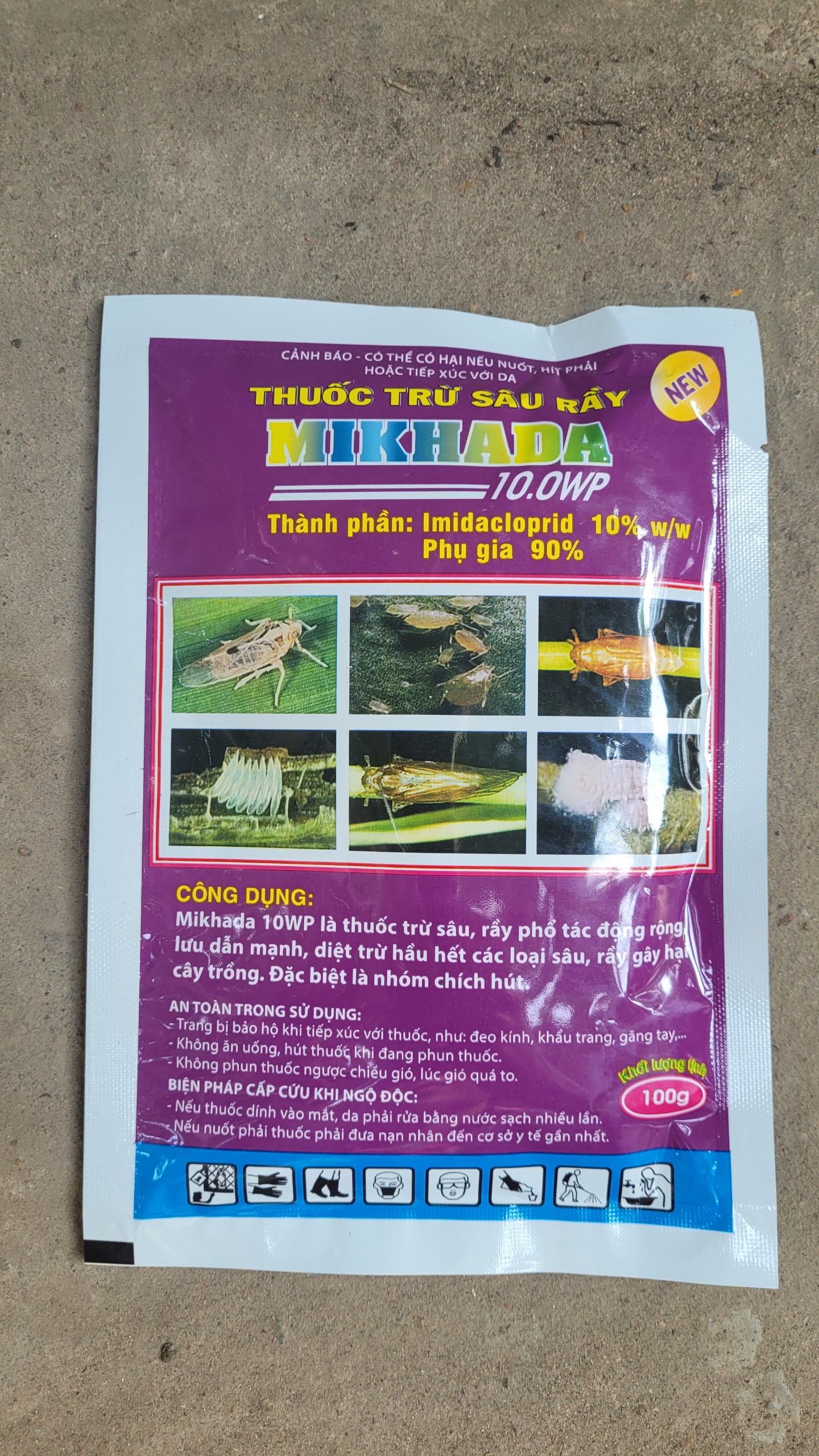 Trừ sâu rầy, bọ trĩ, chích hút mikhada 10wp gói 100gram_vtnn trung thien thinh