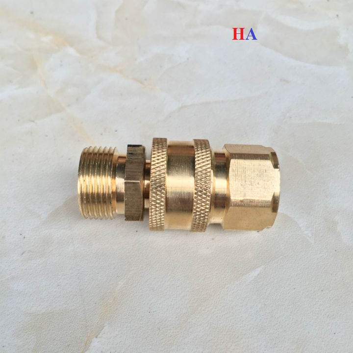 Bộ khớp Nối Nhanh Máy Rửa Xe | BỘ KHỚP NỐI NHANH CHO DÂY RỬA XE | BỘ KHỚP NỐI CHỐNG XOẮN DÂY CHO MÁY RỬA XE | Khớp nối nhanh béc s.úng xịt rửa của máy rửa xe áp lực cao - đầu Ra Ren 22mm
