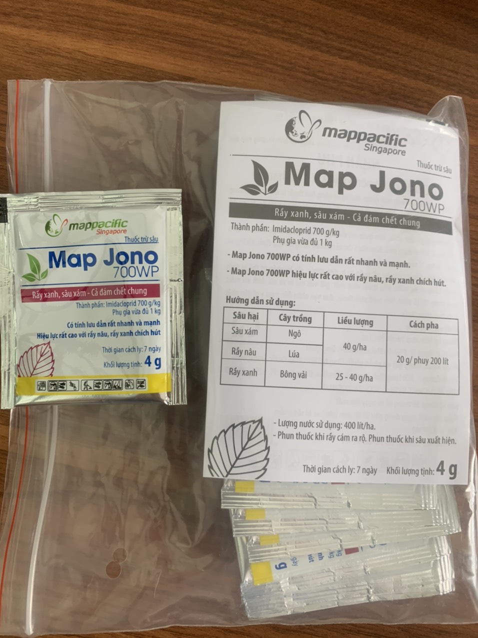 Map JONO 4gr Bọ chích hút, sâu xanh cho hoa hồng, hoa mai & cây cảnh ( 1 túi  20 gói )gói )