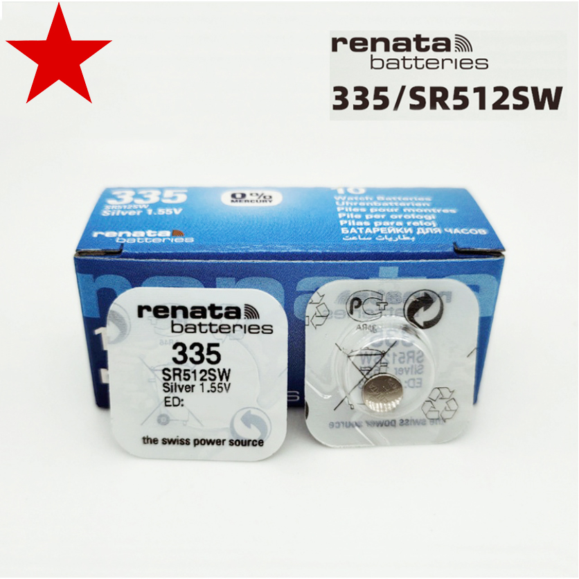 Pin đồng hồ Thụy Sỹ RENATA 335/ SR512SW silver bạc Made in Swiss (Loại tốt - Giá 1 viên)