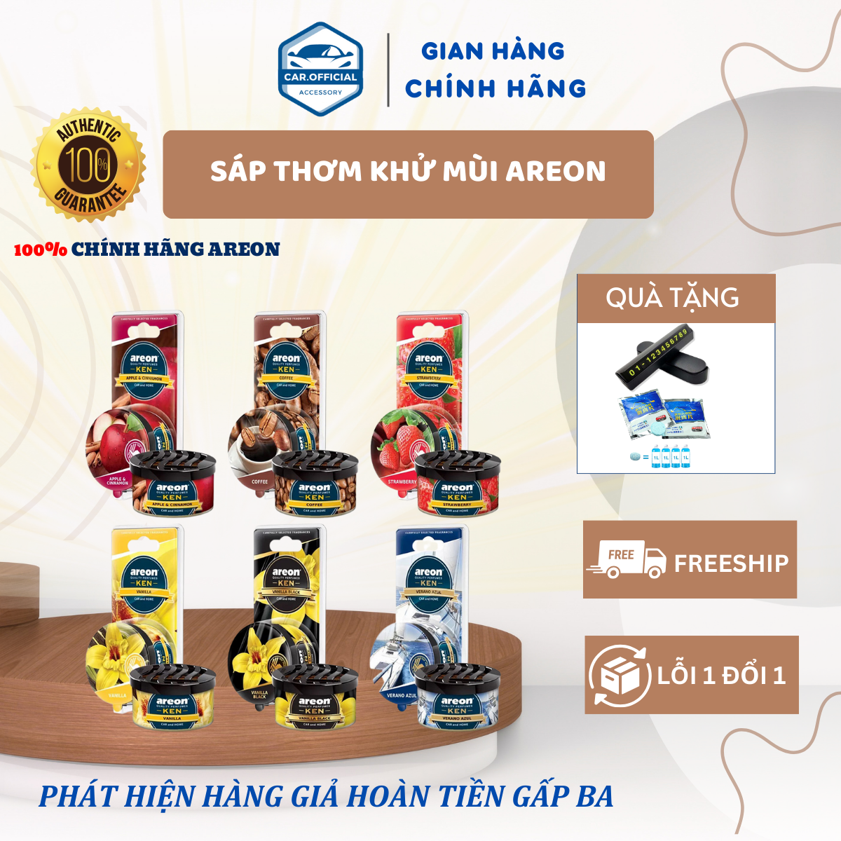 Nước Hoa Ô Tô  Dạng Sáp Areon Khử Mùi Xe Hơi Cao Cấp - Areon Ken Chính Hãng Nhập Khẩu Bulgaria ( Đủ Các Mùi Hương)