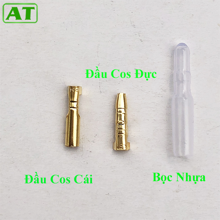 Bộ cos đồng đầu đạn cắm đực cái vỏ nhựa điện xe máy 3.5mm