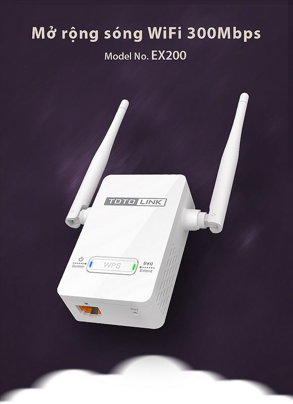 Mở Rộng Sóng Wifi 300Mbps TOTO LINK EX200