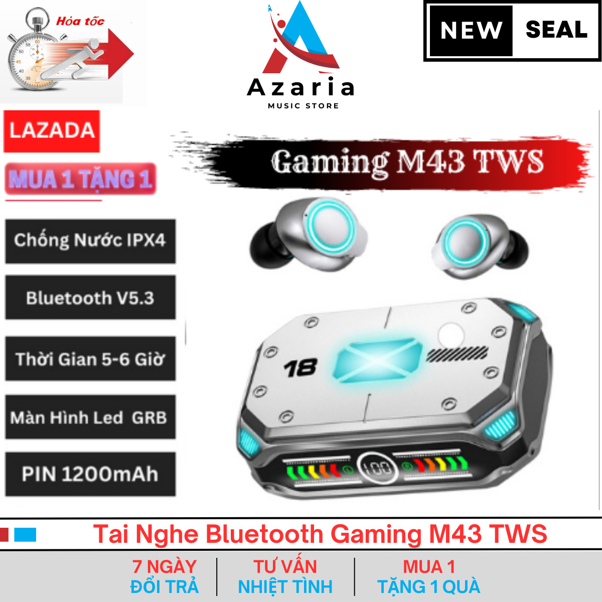 Tai Nghe Bluetooth Gaming M43 , M10 M19 M88 M25 M90 CVC8.0 Điều Khiển Cảm Ứng , Màn Hình Led GRB , Âm Thanh HiFi , Chống Nước IPX4 .