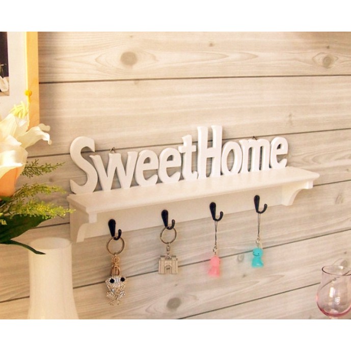 [HCM]Móc treo gỗ hình Sweethome móc treo bằng gỗ chữ Sweethome Móc treo gỗ chữ Sweethome