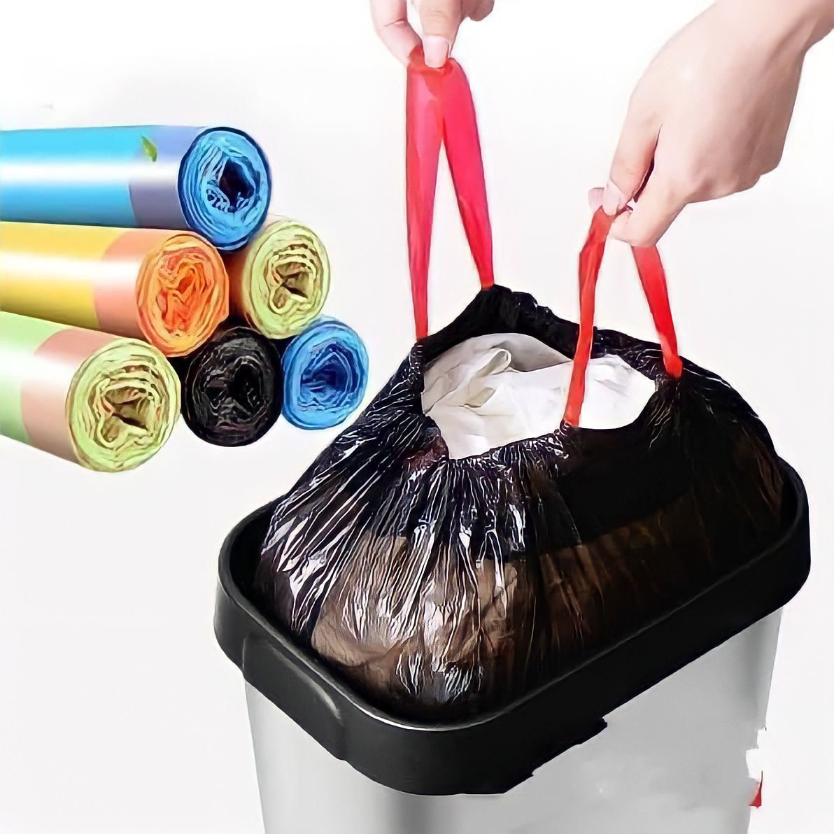 Cuộn 15 túi rác thông minh có dây rút