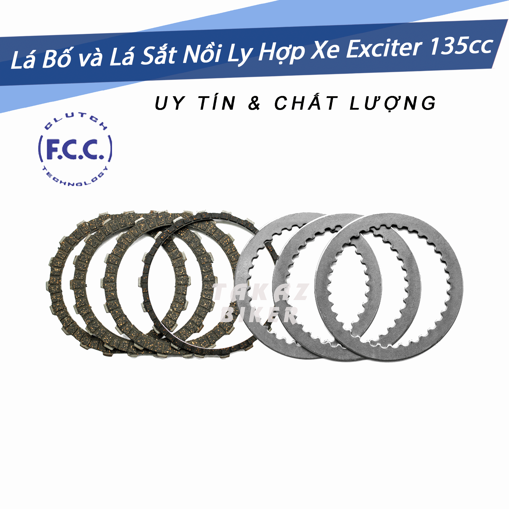 Full bộ lá bố nồi và lá sắt fcc yamaha exciter 135 đời 2009 - 2010 xe 4 số