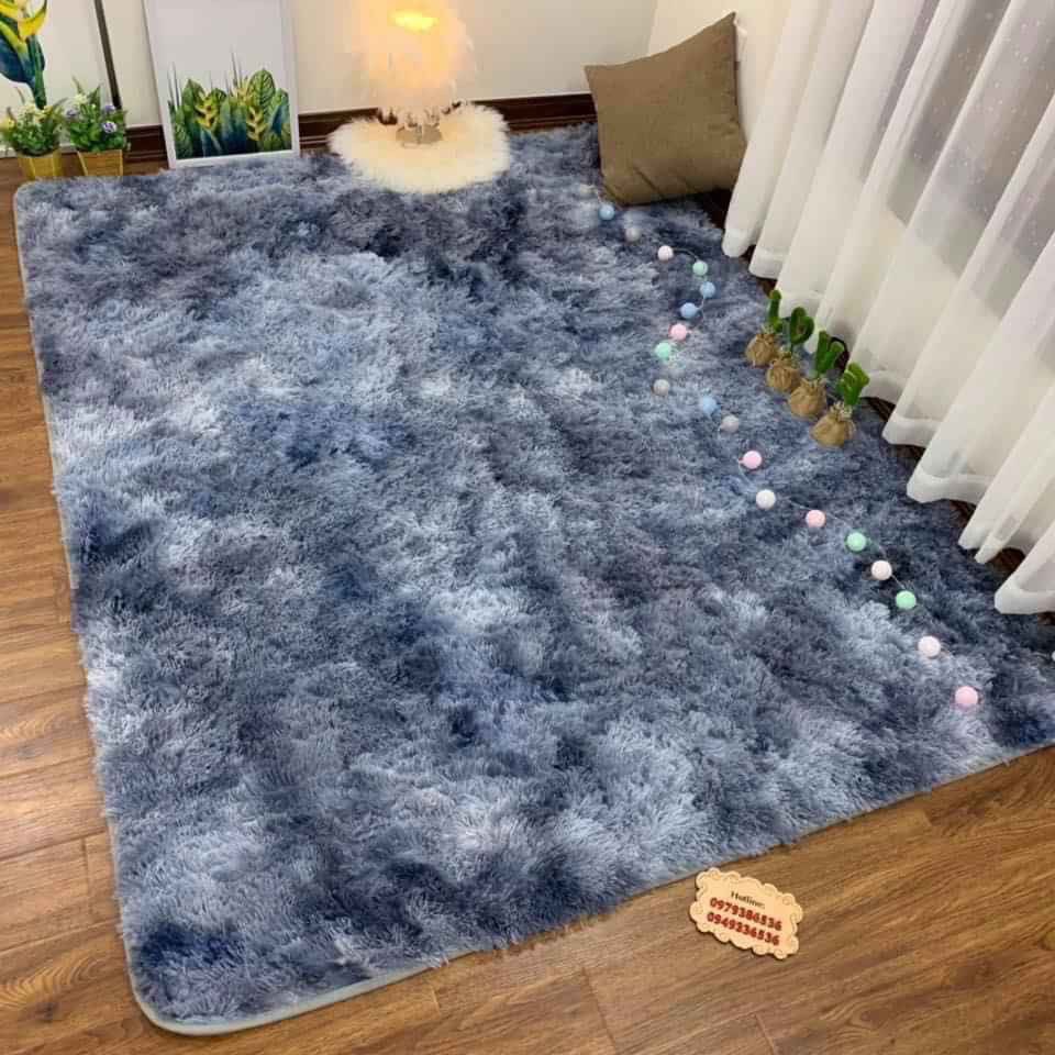 [HCM]Thảm lông lót sàn  thảm lông trải sàn  -Xám loang 2m x 1m6