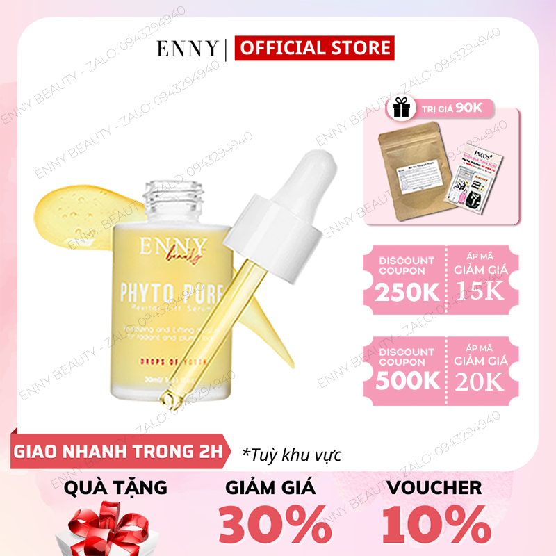 Serum phyto pure enny phục hồi da giảm mụn thâm 30 ml tặng bột thảo mộc tắm trắng