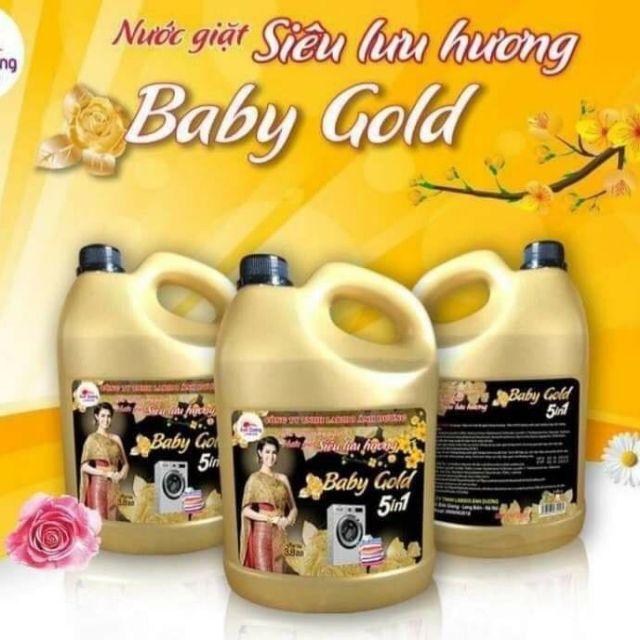 [ĐƠN 49K FREESHIP 15K] combo 2 can Nước giặt xả Baby Gold 5in1 mõi can 3 lít 6 (150k 2can e bao ship ạ)
