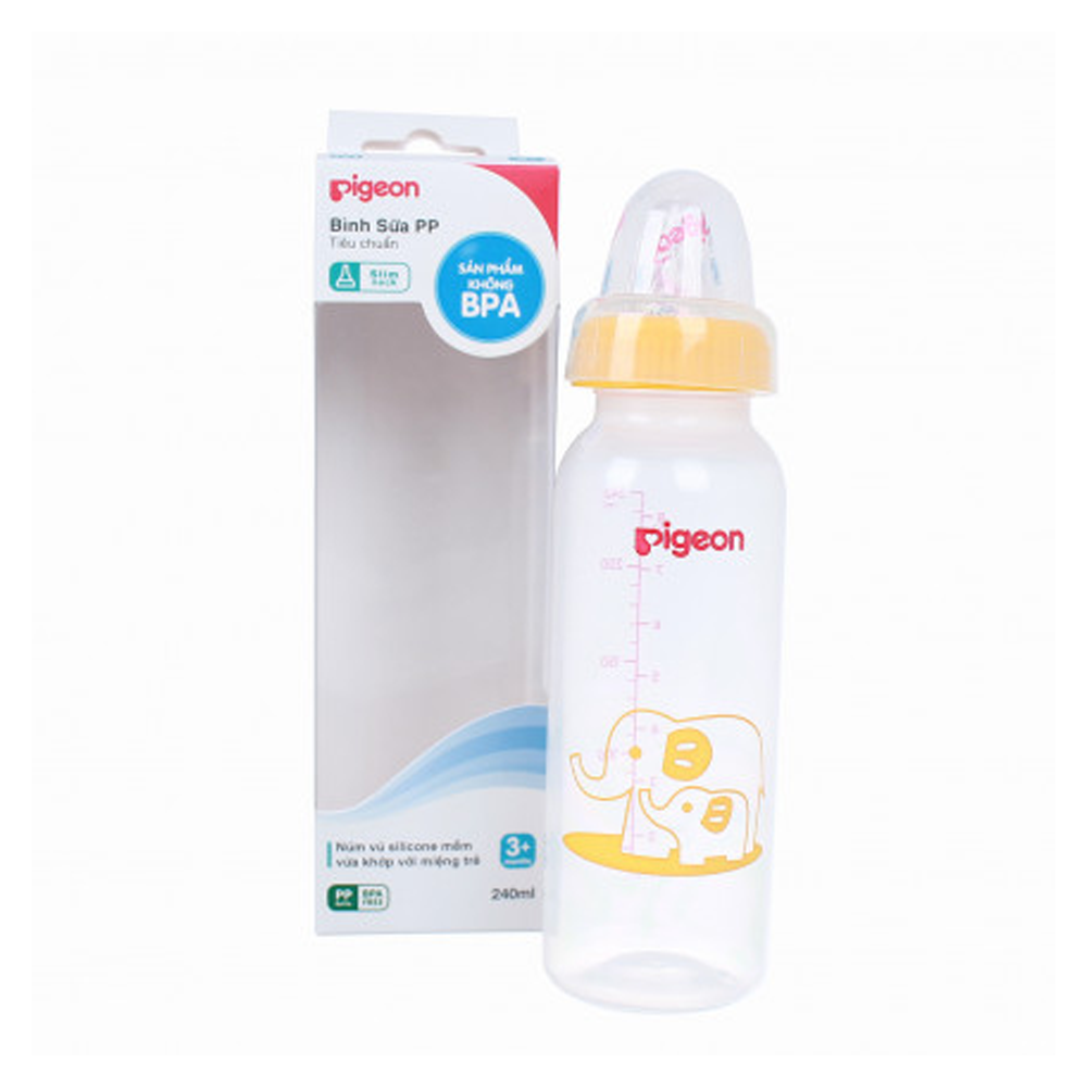 Bình sữa pigeon pp tiêu chuẩn hình voi 240ml 120ml