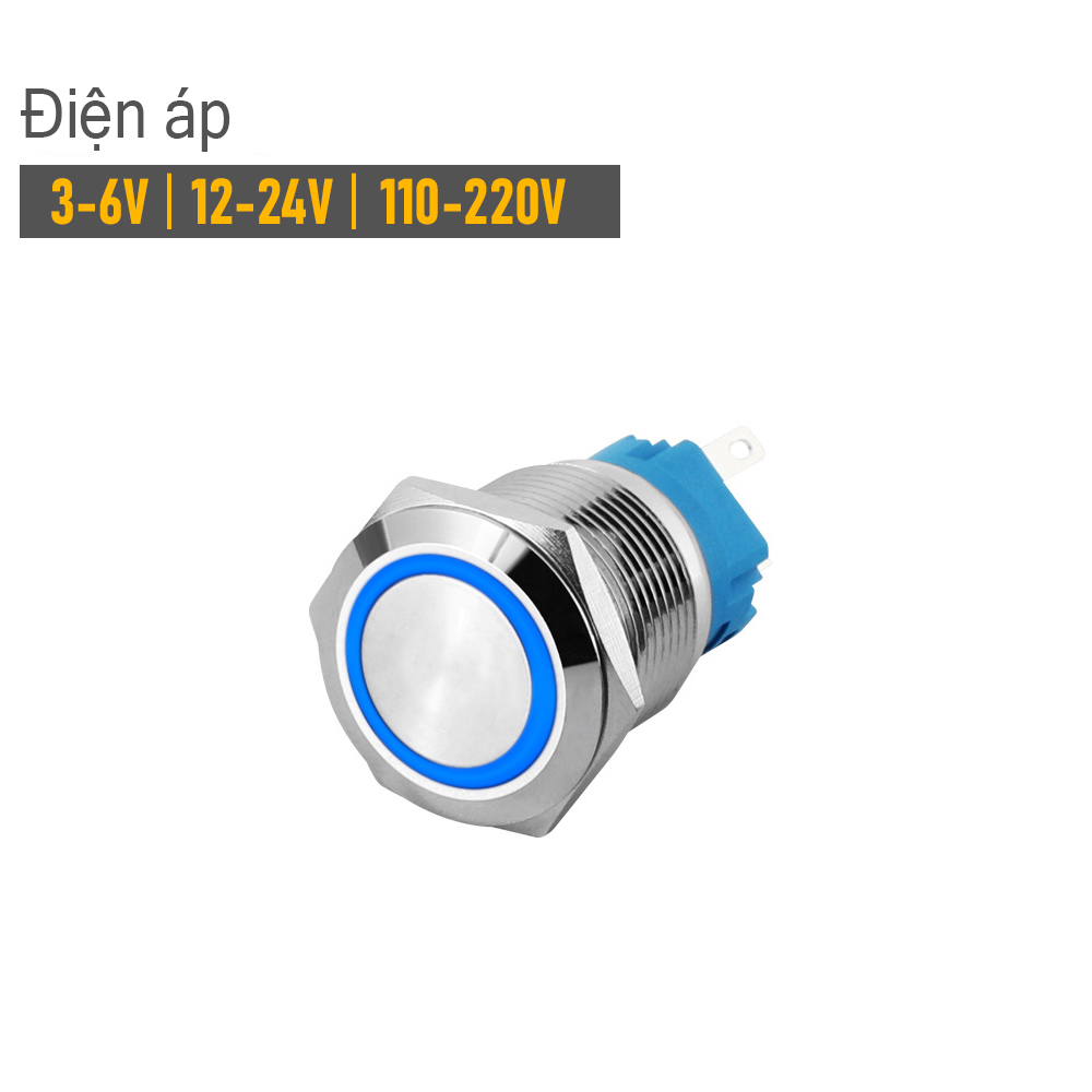 Công tắc Kim loại, Nút nhấn nhả Tự phục hồi 16mm