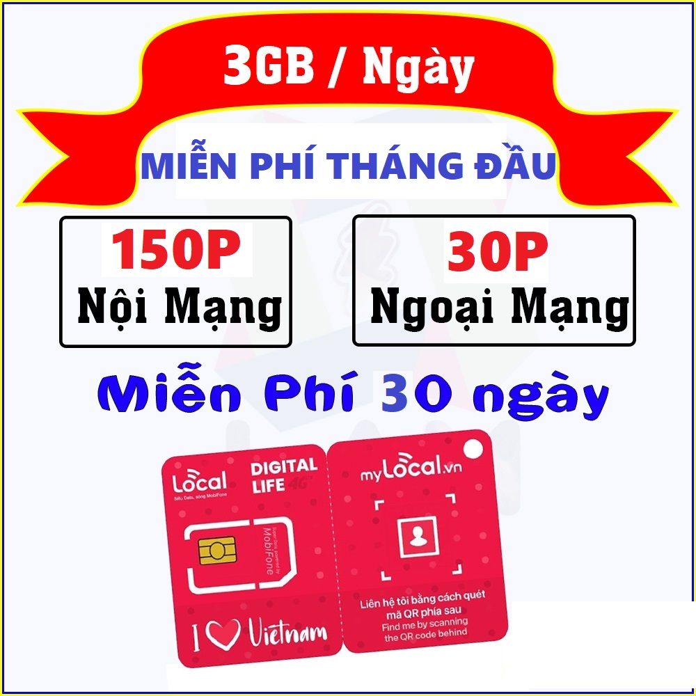 [ MIỄN PHÍ NGAY 1 THÁNG ] Sim Mobifone 4G GÓI LOCAL A69 A79 chỉ 79k/tháng Tặng 90Gb 1 Tháng , sim dù