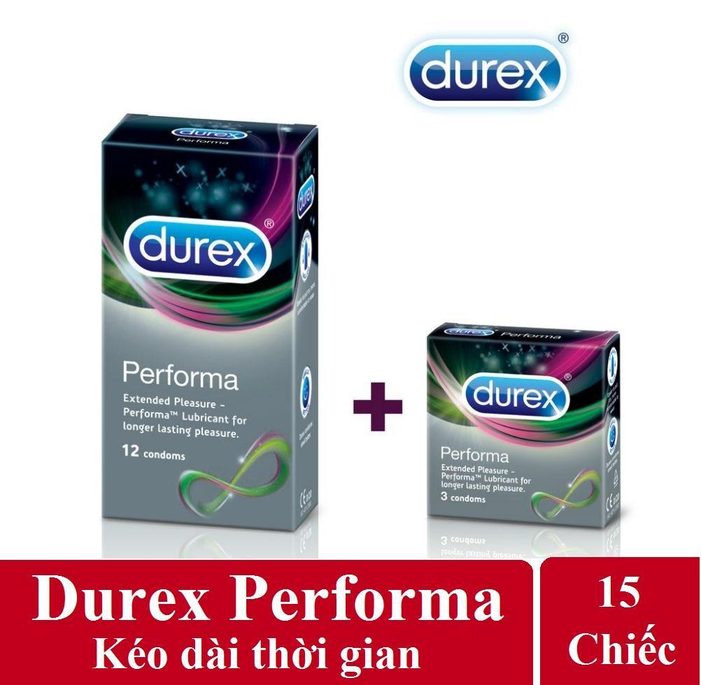 Combo 1 hộp bao cao su Durex PERFORMA kéo dài thời gian tặng 1 hộp nhỏ 3c