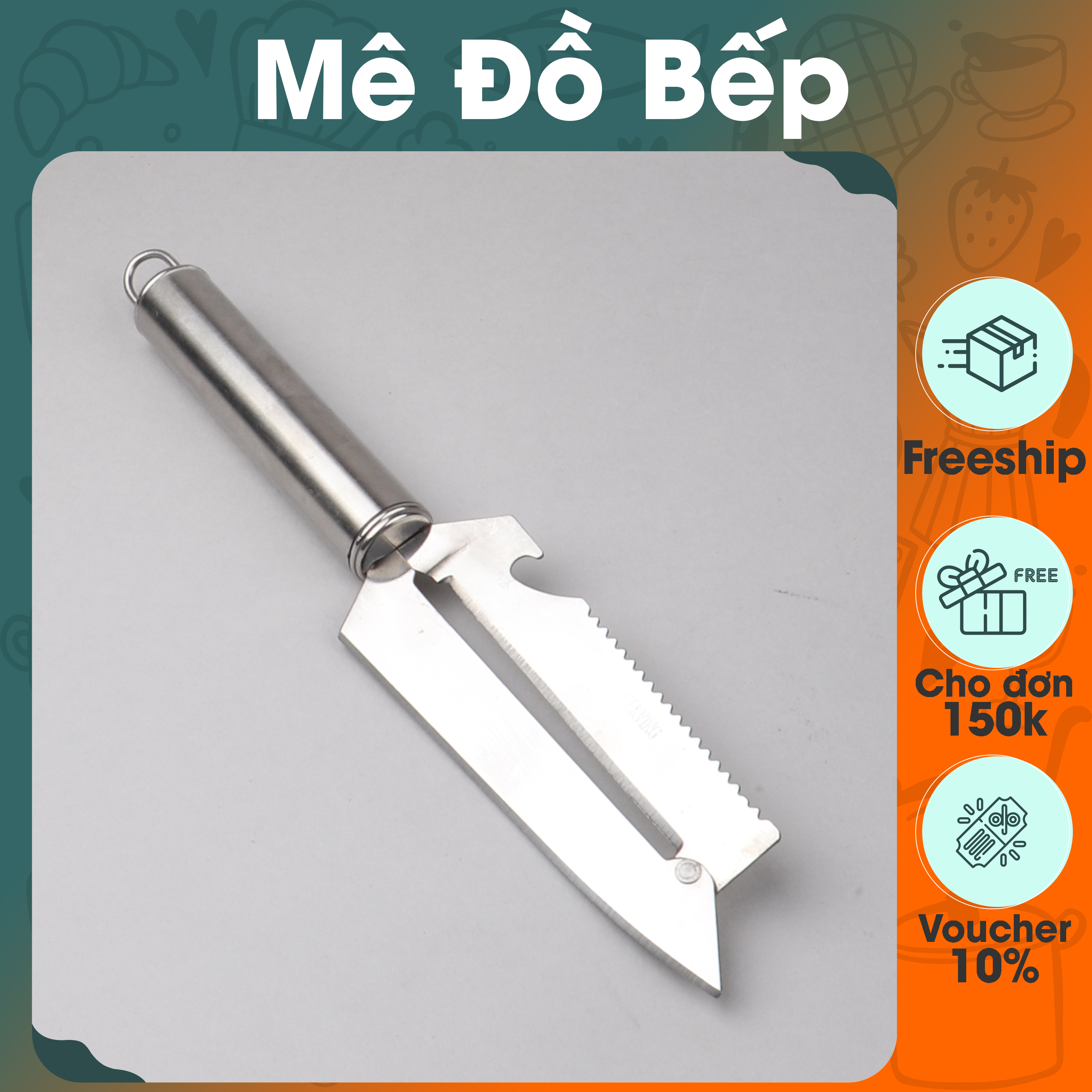 Dao bào đa năng inox Bam House lưỡi dài siêu bén cao cấp BLD04 - Gia dụng bếp
