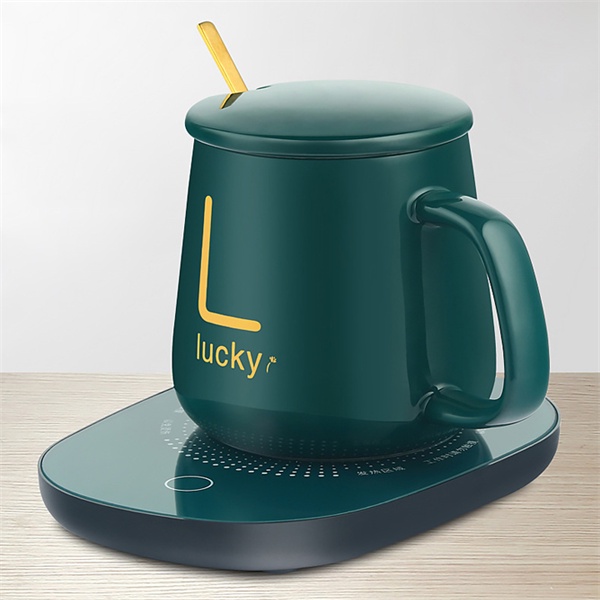Bộ máy hâm nóng sữa đồ uống tiện lợi kèm cốc sứ lucky