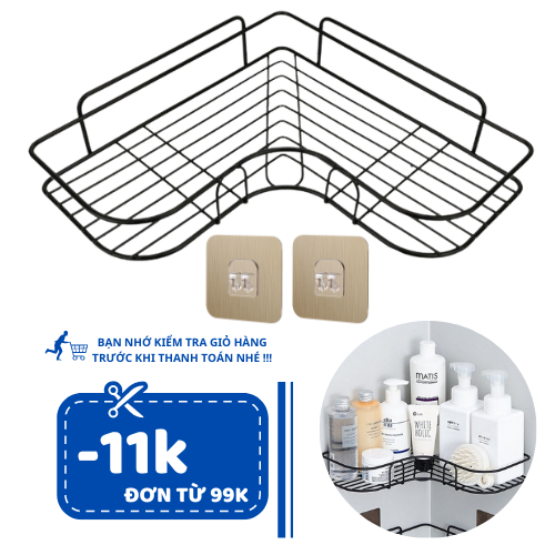 Kệ Góc Dán Tường để đồ tiện dụng siêu chắc Sơn tĩnh điện