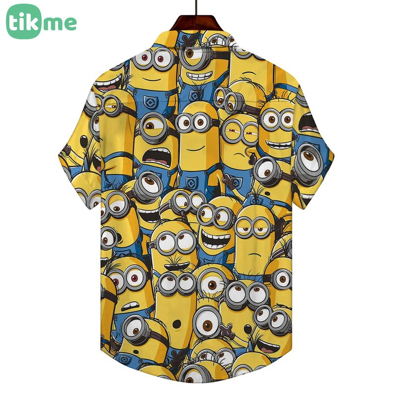 Áo sơ mi hawaii in hình minions áo nhóm dành cho fan minions size xs-2xl