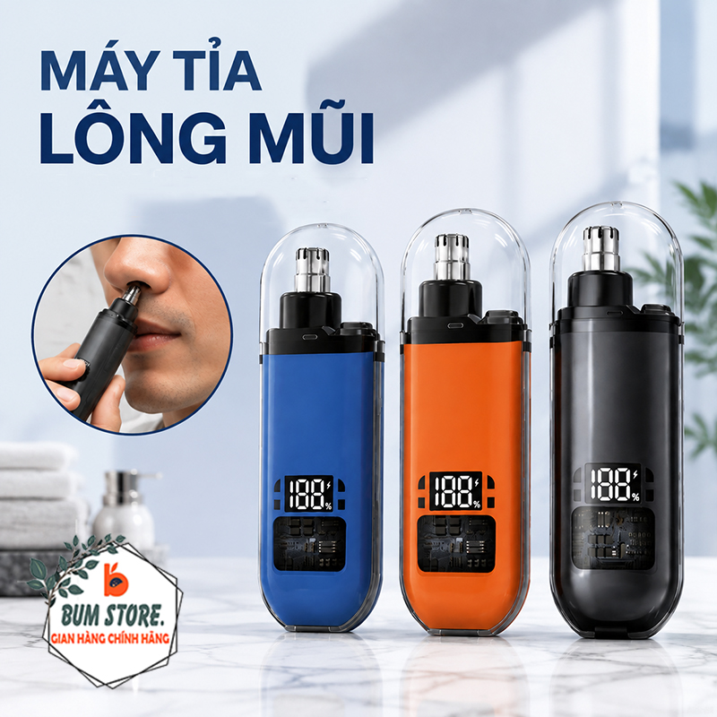 Non-Compact and Convenient Nose Hair Trimmer, Type C Rechargeable Nose and Ear Hair Trimmer with Led Battery Indicator