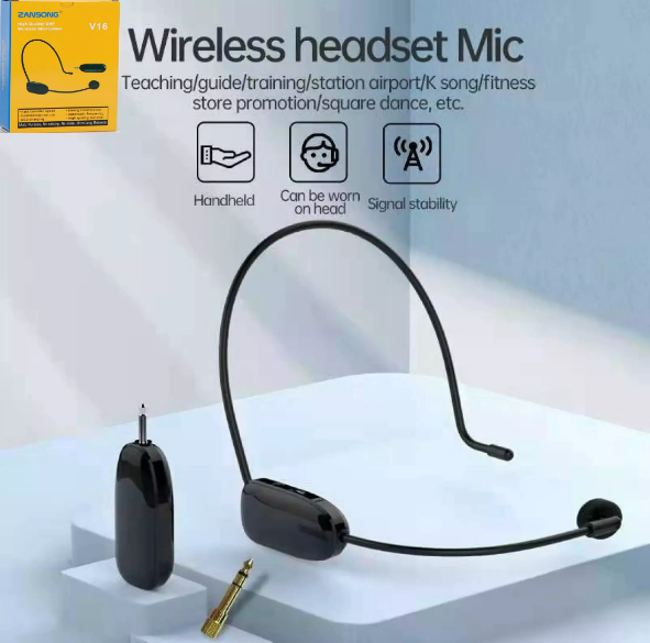 Micro đeo tai em 67 - micro thuyết trình trợ giảng không dây uhf - đầu thu 6.5mm chuyên dùng cho loa mini, loa kéo, máy trợ giảng